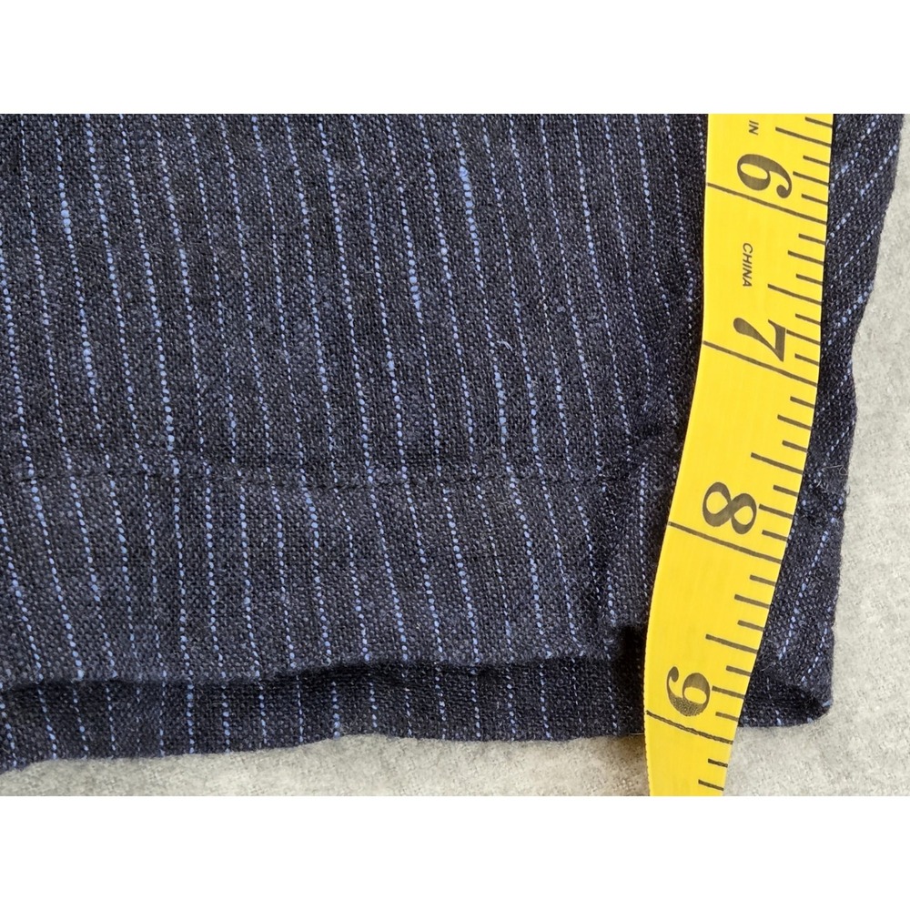 Calvin Klein Shorts Mens 32 Linen Blend Navy Pinstripe Drawstring Preppy NEW - Picture 7 of 11